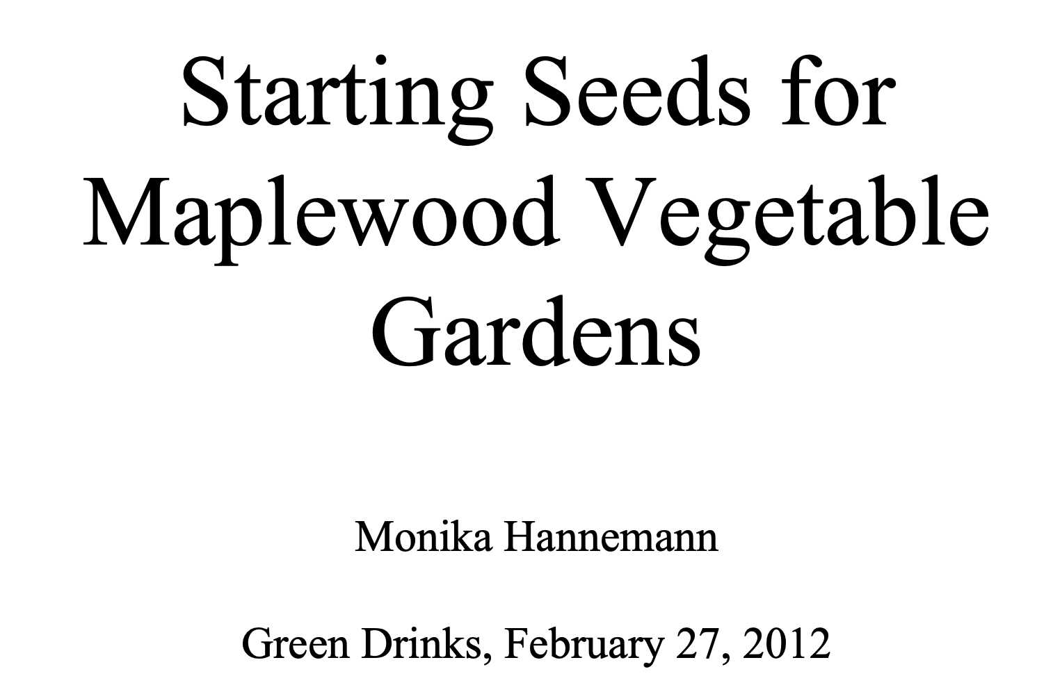 Tips misc growing vegetables from seed maplewood garden club